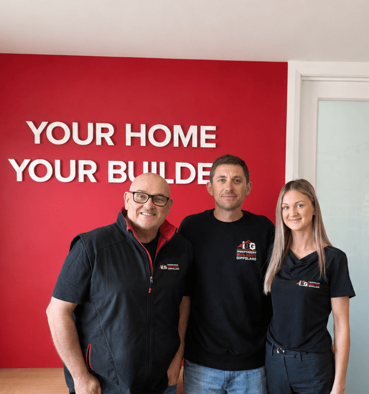 Ashley, Matt and Chloe from Independent Builders Gippsland in the office
