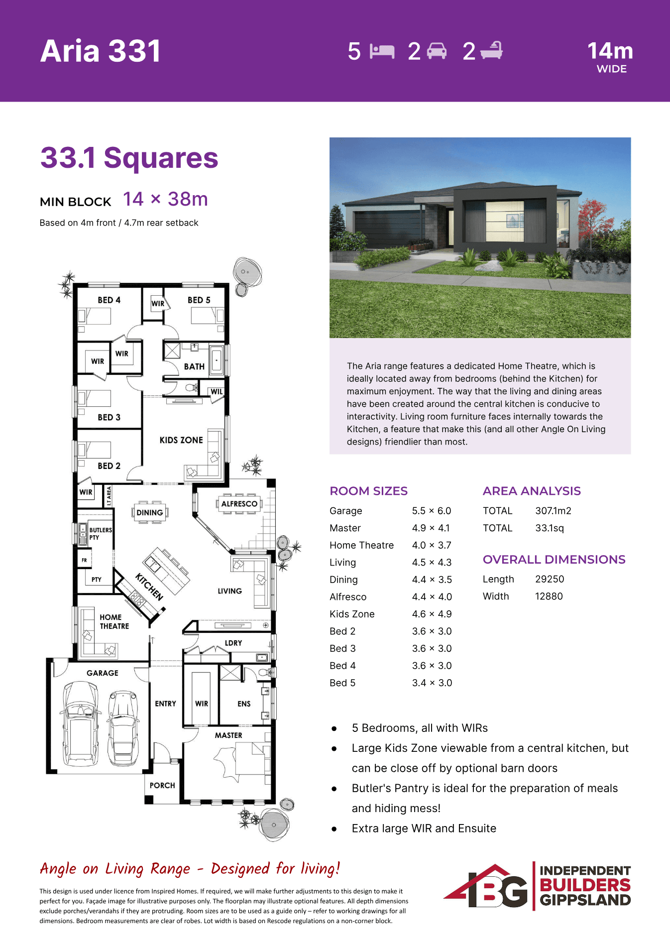 Aria 331 (Left) plan preview