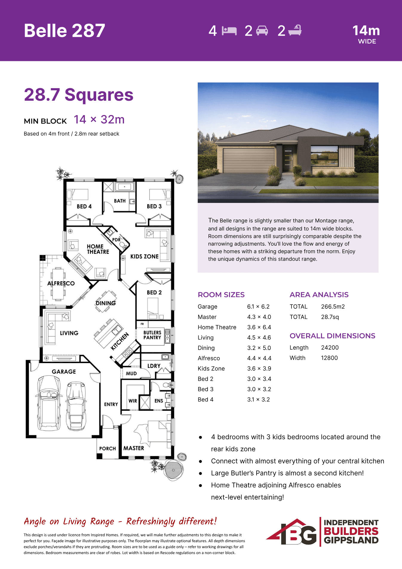 Belle 287 (Left) plan preview
