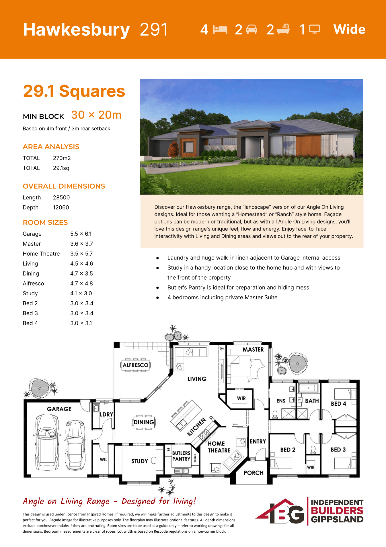 Hawkesbury 291 (Left) plan preview