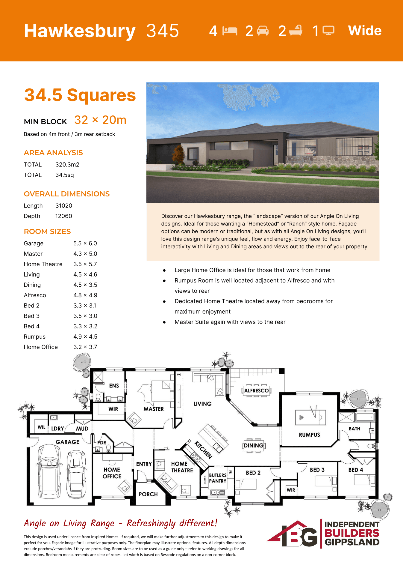 Hawkesbury 345 (Left) plan preview